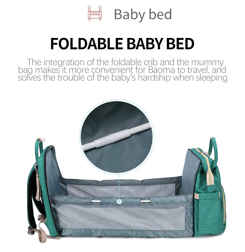 Amazing! 2 in 1 Diaper Bag&Bed For Newborn Large Capacity