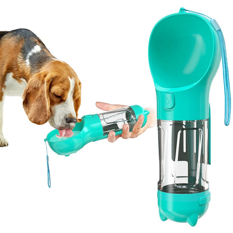 3 in 1 Pet Dog Feeder Bowl, with Water Bottle