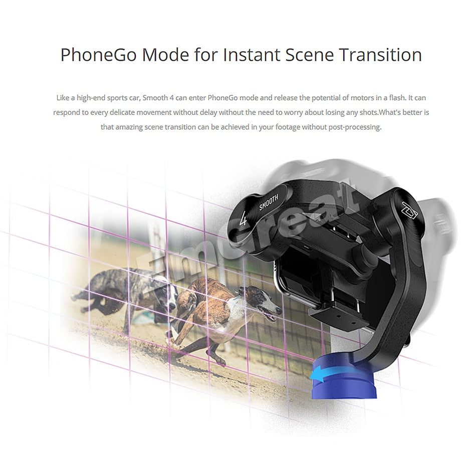 Smooth 4 & Q2 3-Axis Phone Stabilizer  <iPhone-Samsung>