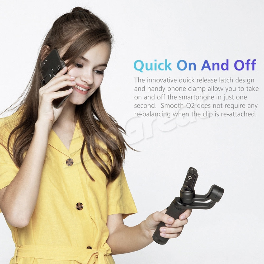 Smooth 4 & Q2 3-Axis Phone Stabilizer  <iPhone-Samsung>