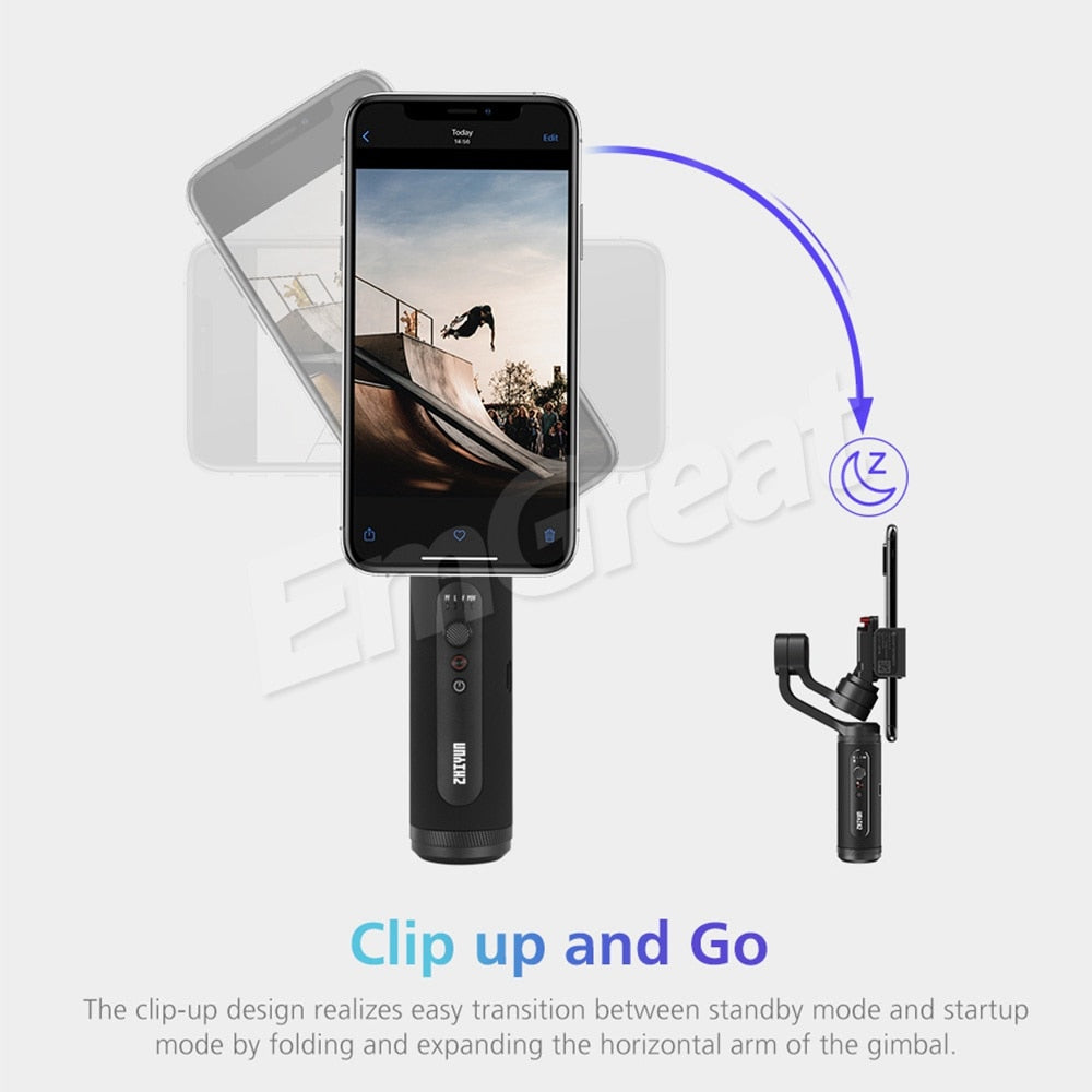 Smooth 4 & Q2 3-Axis Phone Stabilizer  <iPhone-Samsung>