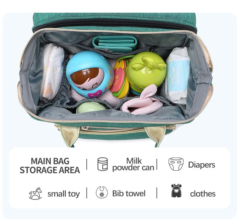 Amazing! 2 in 1 Diaper Bag&Bed For Newborn Large Capacity